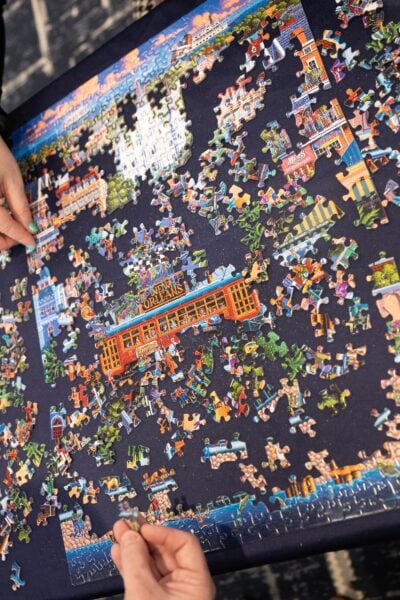 A half done puzzle of New Orleans