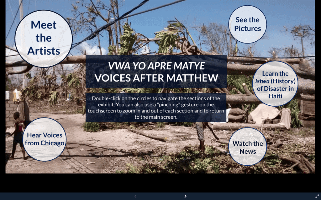 A graphic diagram with the large title in the middle "Voices After Matthew."